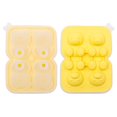thumbnail image 1 of Cubitos de hielo de silicona con formas divertidas Molde de silicona de grado alimenticio 4 rejillas Diseño estereoscópico Bandeja de cubitos de hielo grande con tapa de embudo Fácil liberación de, 1 of 3