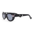 thumbnail image 3 of Girls Child Size Butterfly Deco Oval Mod Cat Eye Plastic Sunglasses All Black, 3 of 4
