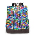 thumbnail image 1 of Disketp Colorful Tie Dye Stained Glass 2 Mochila de Cuero para Mujer, Bolso de Espalda Antirrobo con Estilo para Viaje, Trabajo y Uso Diario, 1 of 4