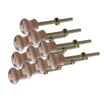 Renovators Supply Round Cabinet Knob 0.75 x 0.75 x 0.75" Porcelain Drawer Knob Round Drawer Handles Knob Vine Plain Pulls Kitchen Cabinet Knobs Pack of 10