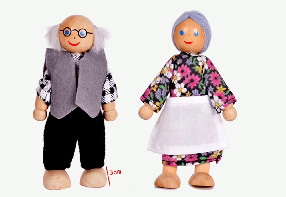 Baby Dolls Wooden Family People Dolls House Toys DollsHouse People Characters 