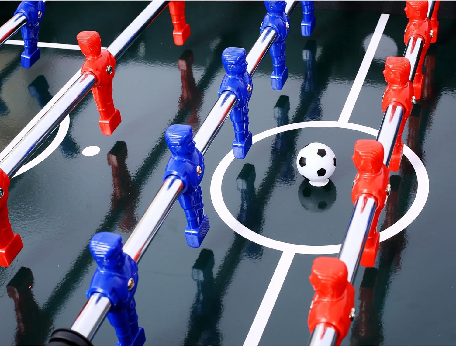 Rugerasy 54Inch Foosball Table,Soccer Game Table with Analog Scoring and Free Accessories,Competition Sized Football Arcade for Adults,Indoor Game Room Sport,Black