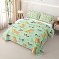 thumbnail image 3 of Homewish Funny Golden Retriever Quilt Full,Mallard Duck Full Bedspread Sets,Green Yellow,3 Pieces, 3 of 7