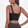 thumbnail image 5 of vigerkar Womens Denim Stretchy Vest Square Neck Sleeveless Tight Causal Basic Jean Tank Tops Summer Trendy (Black, M), 5 of 9