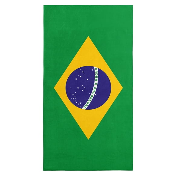 Brazil Flag Beach Towel 30x60 inches