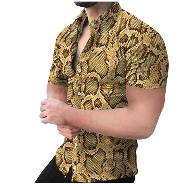 Camisa de playa hawaiana para hombre Camisa bohemia de verano Pompotops oipoqjl46517