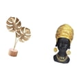 thumbnail image 5 of CarpNettore Nordic Creative Metal Leaf Sculpture and African Woman Resin Figurine Abstract Tabletop Ornament for Home Decor Centerpiece Entrance Shelf Party, 5 of 8
