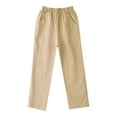 thumbnail image 3 of Miaeowve Boys' Pull-on School Uniform Twill Pant Straight Fit Regular Slacks Solid Color Stretch Khaki 150, 3 of 6