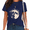 1-blue navy, variant on UNISHE Women's Vintage Distressed Full Moon Tiny Star Celestial Boho Graphic Short Sleeve T-Shirt Timeless Versatile Tees