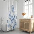 thumbnail image 2 of Extra Long Shower Curtain72x84 inch Length Watercolor Blue Floral Shower Curtain Sets,Navy and White Flowers Bathroom Curtains,Modern Art Bath Curtain,Waterproof Fabric with Hooks, 2 of 6