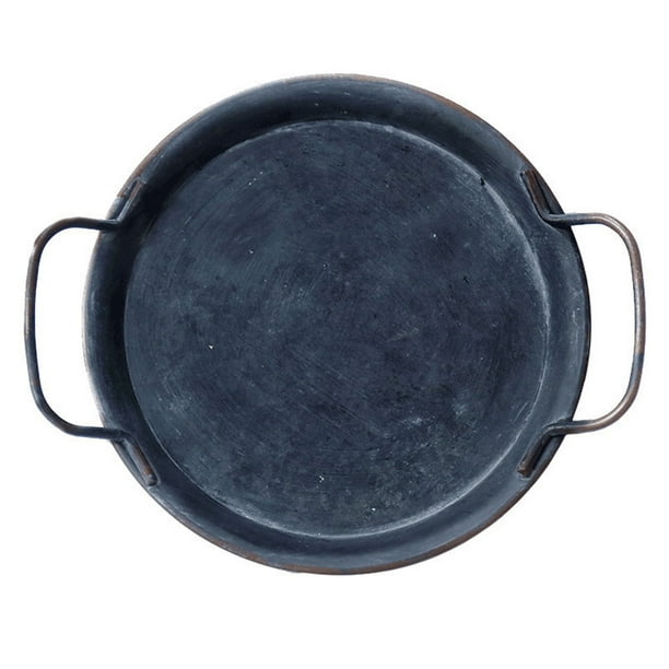 1 UNID Vintage Bandeja de almacenamiento de hierro creativo placa decorativa alimento sirviendo bandeja de plata