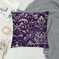 thumbnail image 2 of PHYHOO Short Plush Pillow Covers Vintage Floral Square Pillow Case for Bedroom, Sofa, Car Decoration Both Sides, Purple, 2 of 5