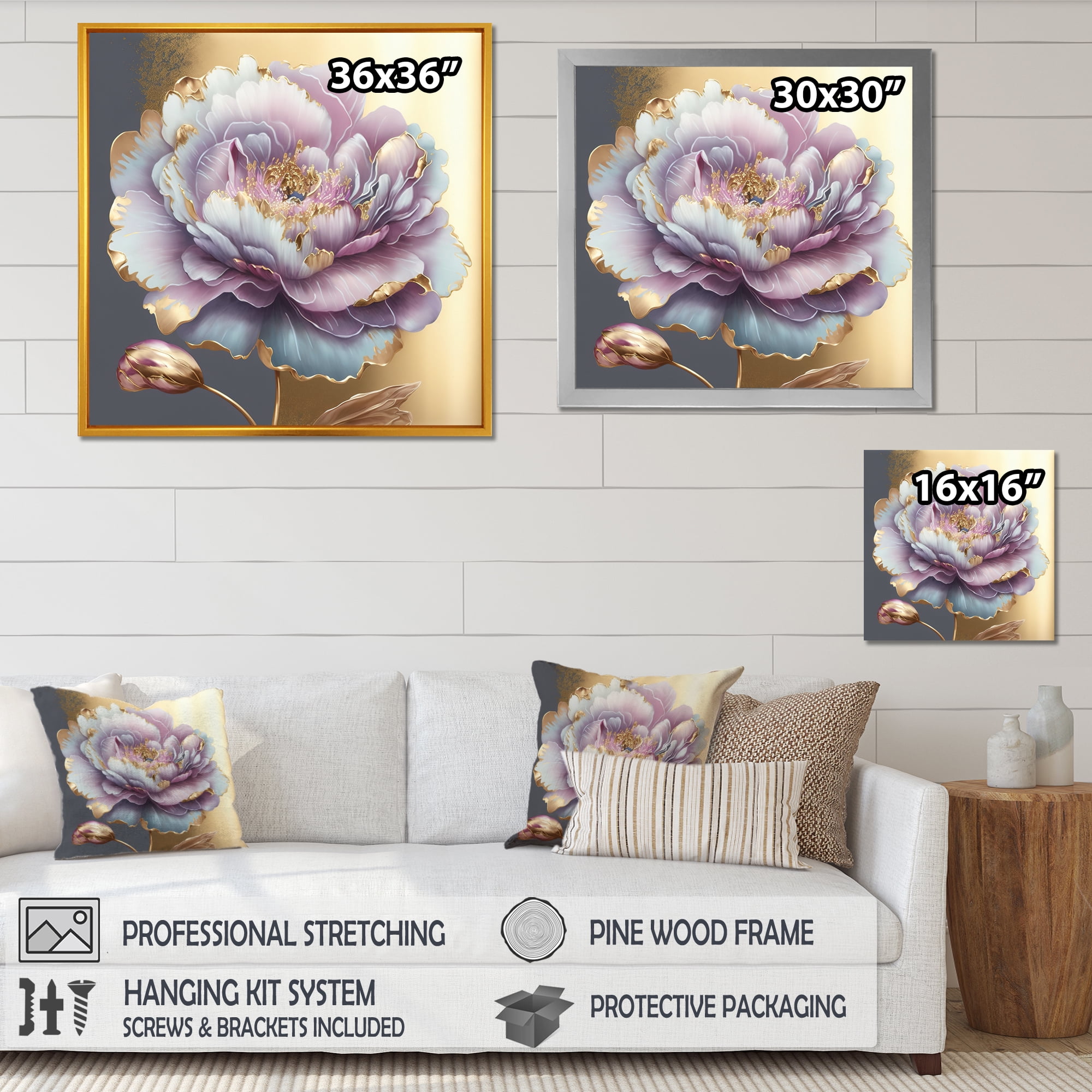 Designart Purple Hue Single Flower I Canvas Wall Art