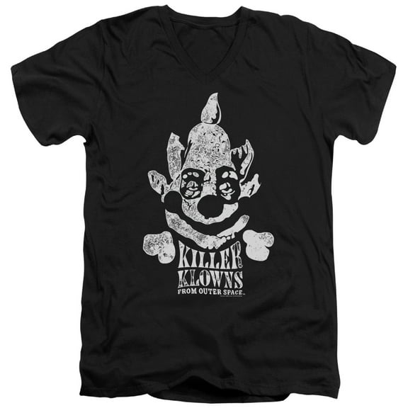 Killer Klowns From Outer Space Kreepy Adult V-Neck T-Shirt 30/1 T-Shirt Black