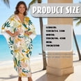 thumbnail image 5 of XYZCANDO Women Kaftan Dresses Plus Size V-Neck Batwing Sleeves Beach Cover Up Caftan Dress Swimsuit Coverup for Women Art Floral Bathing Suit Coverups Swim Cover Up Beach Wear, 5 of 7