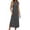 *Dark Gray, variant on VBVC Women's Slim Sleeveless Tank Midi Dress , Casual Summer Side Slit Dress For Women , Ladies' Lightweight Crewneck Tunic Dress with Pockets,Army Green,S-2XL