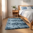 thumbnail image 4 of ZENELESS Ultra Soft Rug for Living Room,3x5ft Non-Slip Shaggy Area Rugs, Plush Fluffy Carpets for Bedroom Kids Room Nursery Home Decor Tie-dye Blue and Gray, 4 of 9