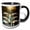 Black/White, variant on 3drose, Seven Swans Swimming, 11oz Two-tone Yellow Mug