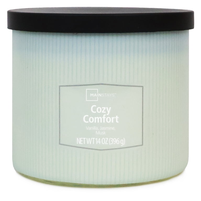 Mainstays Scented Candle 14 oz 3-Wick Textured Wrap Cozy Comfort