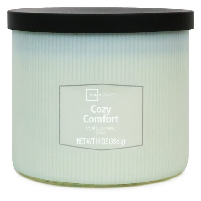 Mainstays 3-Wick Textured Wrapped Cozy Comfort Scented Candle, 14 oz
