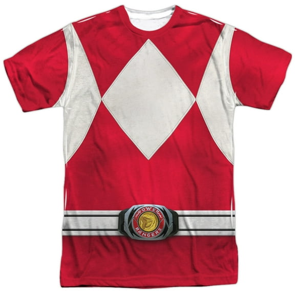 Power Rangers Children's Live Action TV Series Red Costume Adult 2Side Print Tee