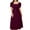 Plum Purple, variant on Women's Plus Size Square Neck Puff Sleeve Midi Dress Crisscross Back 95% polyester 5% elastane Effortless flattering fit
