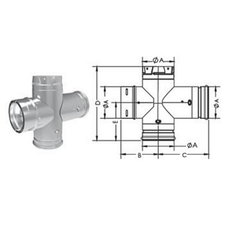 

DuraVent 3PVP-DBTB1 PelletVent Pro Double Tee with Clean-out Tee Cap - Black