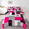thumbnail image 1 of Erosebridal Geometric Stripe Bedding Twin Comforter Set,Rectangle Lines Down Comforter,Patchwork Decor,Reversible,Lightweight,2-Piece, 1 of 7
