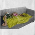 thumbnail image 6 of Live Laugh Love Soft Flannel Fleece Blanket, Tropical Pineapple Fruit with Sunglasses on Yellow Wood Board Joyful Print, Cozy Plush for Indoor and Outdoor Use, 70" x 90", Multicolor, by Ambesonne, 6 of 6