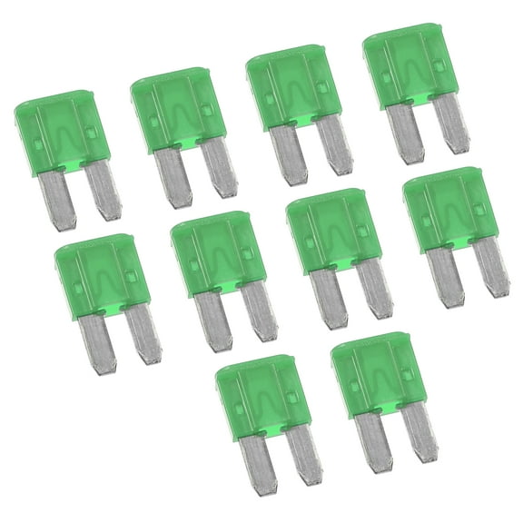 Unique Bargains 10pcs 30A 30Amp Car Mini Blade Fuses for Boat Truck RV Camper Motorcycle SUV Replacement Fuse Green