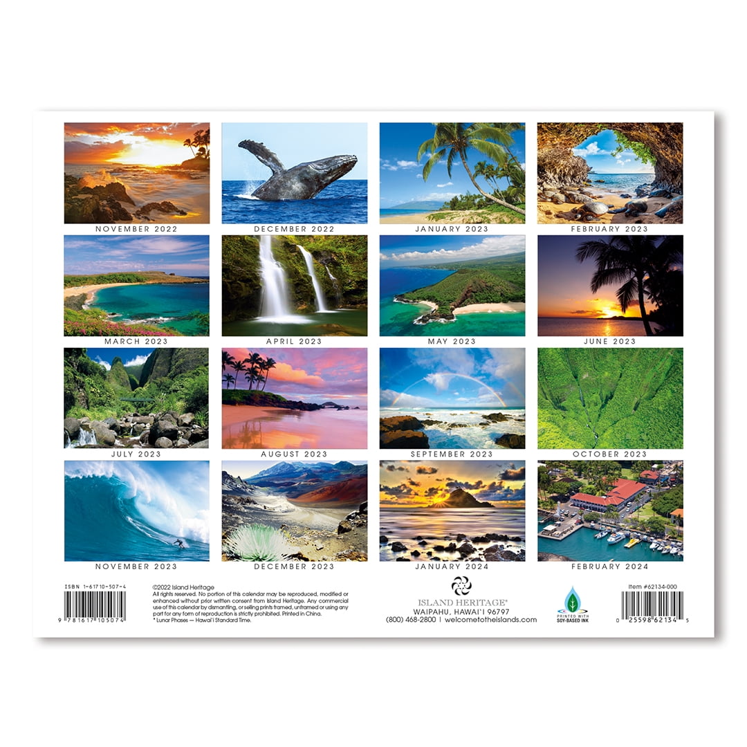 16 Month Trade 2023 Calendar November 2022 – February 2024 Hawaii Maui