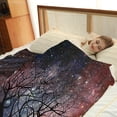 thumbnail image 3 of Galaxy Tree Blanket Night Forest Starry Sky Colorful Stars Decor Gifts for Women Kids Girls Men Husband Wife Birthday Autumn Fall Decor Plush Throw 50"x60", 3 of 6