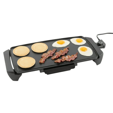 Mainstays 20” Electric Griddle - Non-Stick, Temperature Control,1500 W,Ceramic Coating NEEDS CLEANING/ MAY HAVE MISSING ACCESSORIES