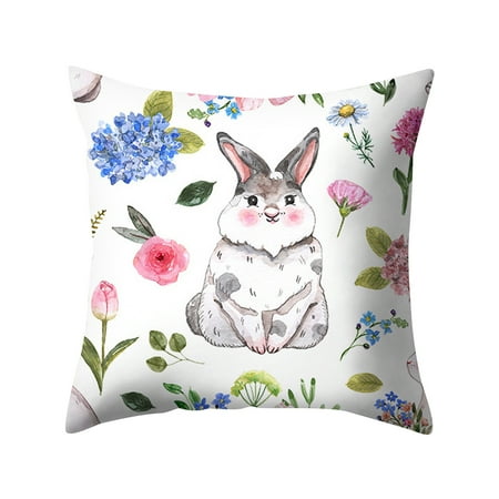 

Easter Bunny Watercolor Wreath Peach Skin Home Decor Cushion Pillowcase