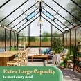 thumbnail image 2 of Jocisland 8x8x7 FT Polycarbonate Walk-In Greenhouse with Aluminum Frame, 2 Top-Opening Windows & 2 Swing Doors, Heavy Duty for Outdoor Garden Use, Black, 2 of 7