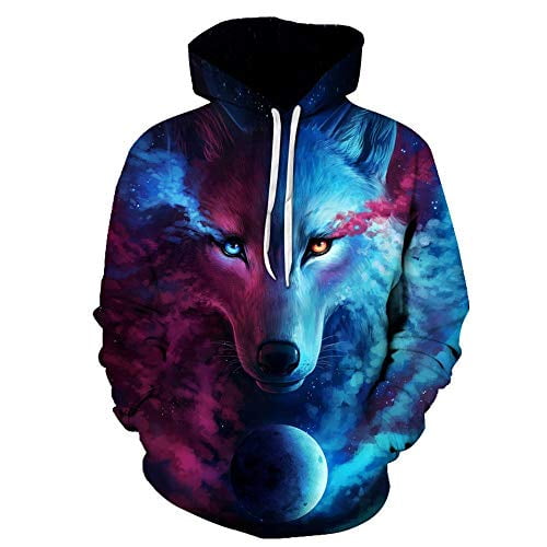 2019 Mens Hoodie Jogging Suits 3D Wolf Face Printed Pullover Training Jump Sets