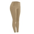 thumbnail image 6 of ManxiVoo Women's Fleece Lined Thermal High Waisted Leggings with Pockets for Hiking Running Yoga and Comfortable Wear M Size Khaki, 6 of 9