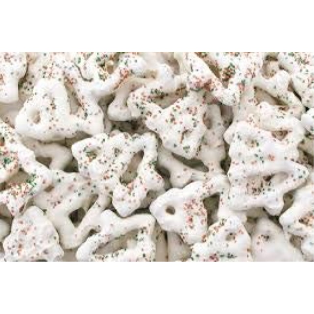 chocolate frosted christmas tree mini pretzels