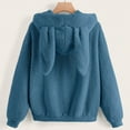 thumbnail image 6 of UJNDER Womens Autumn Winter Casual Cute Solid Hoodie Coat Jacket Sweatshirt Blue L, 6 of 9