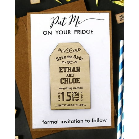 

25 Save the Date Wooden Magnet Custom Engraved Wooden Magnet Rustic Wedding Announcements Idea
