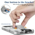 thumbnail image 6 of for iPhone 14 Plus Magnetic PU Leather TPU Case Stand Bracket Ring Hand Strap, Compatible with MagSafe, Luxury Shockproof Slim Translucent Frosted Phone Case for iPhone 14 Plus, Gray, 6 of 10
