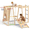 Rainbow, variant on OLAKIDS Indoor Jungle Gym, 9 in 1 Wooden Montessori Baby Climbing Toys with Adjustable 2 Swings Ramp, Monkey Bar Basketball Hoop Ladder Climb Net