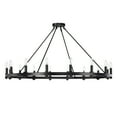 thumbnail image 4 of Elijah Matte Black 16-Light 47-Inch Round Wagon Wheel Chandelier, 4 of 5