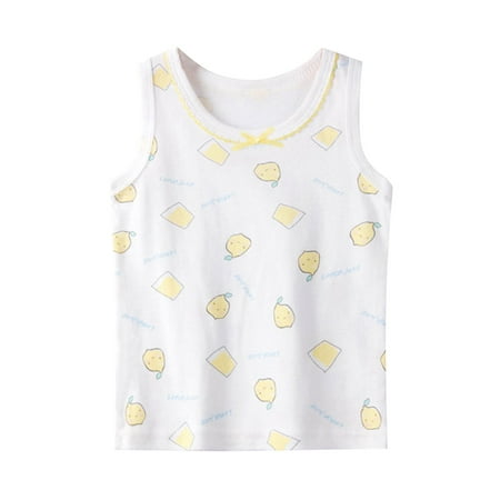 

Girls Tops Halter Small Vest Summer Thin Floral in The Little Cute Printing Fashion Casual Kids T-Shirts