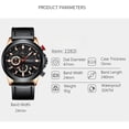 thumbnail image 5 of Men's Watches, Business Casual Chronograph Quartz  Wristwatch Black Leather Strap Watch for Man, 5 of 6