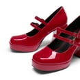 thumbnail image 5 of Women's Y2K Double Strap Platform Mary Jane Heels with Square Toe and Chunky Block Heel, 5 of 6