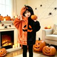 thumbnail image 6 of Grblisyd Halloween Hoodie for Girls Cute Graphic Long Sleeve Tops Funny Pumpkin Face Hooded Sweatshirts Holiday Costume, 6 of 7