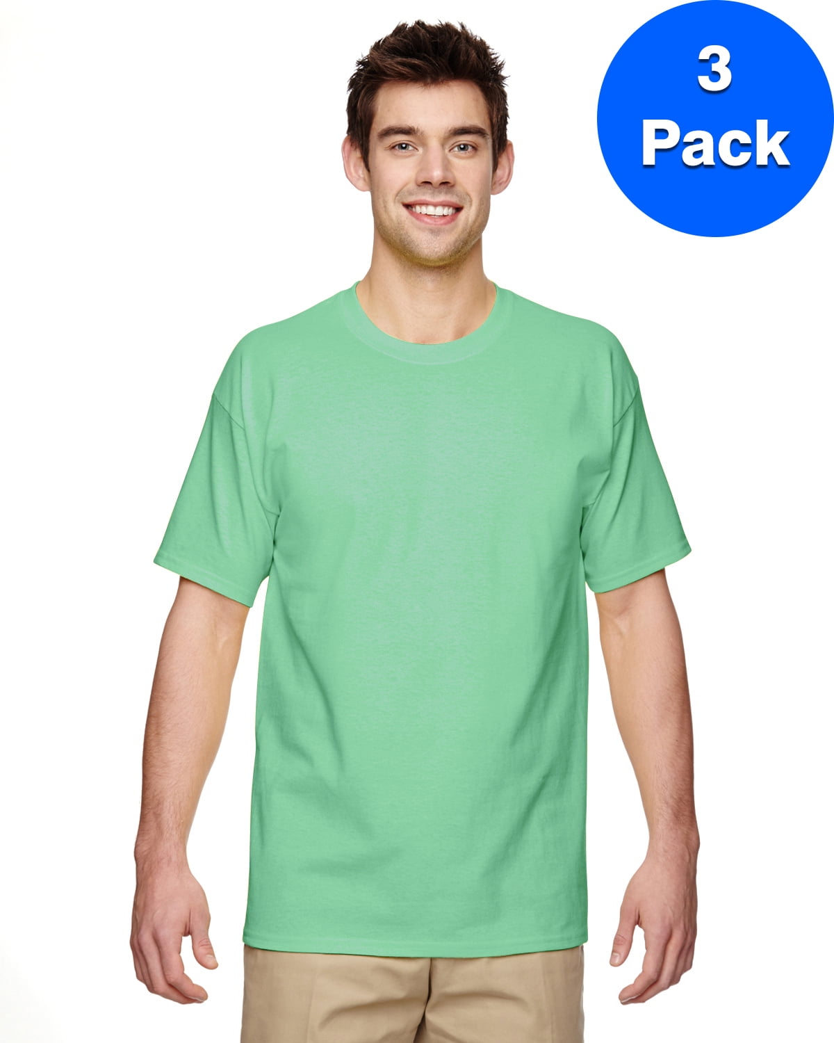 Gildan - Mens 5.3 oz. Heavy Cotton T-Shirt 3 Pack - Walmart.com ...