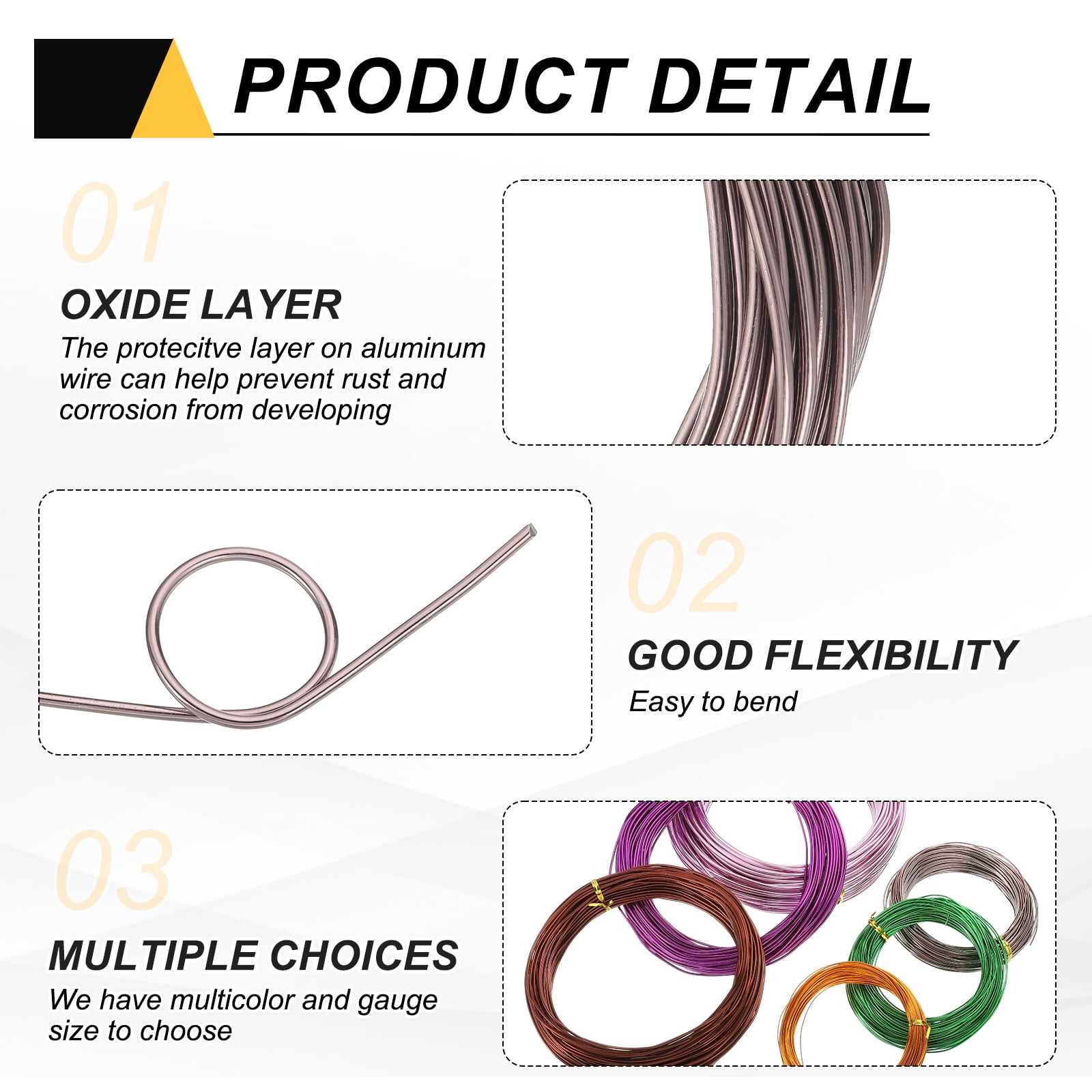 Uxcell 7 Gauge 3.5mm Aluminum Wire, 80 Feet Bendable Metal Craft Armature Wire, Brown