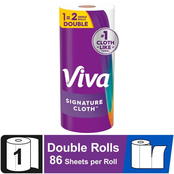 Viva Signature Cloth Paper Towels, 1 Double Roll, 86 Sheets per Roll